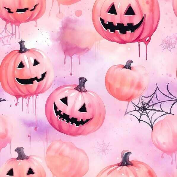 Black/Pink Scary Pumpkin Pattern Crepe Bloomers main image 1