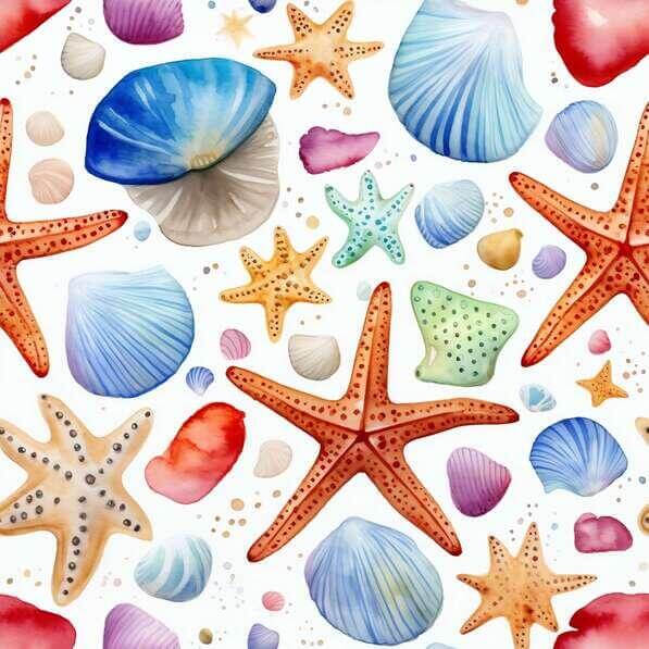 Download Seashell and Starfish Seamless Pattern Patterns Online ...