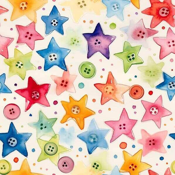 Download Colorful Star Pattern with Buttons on White Background ...