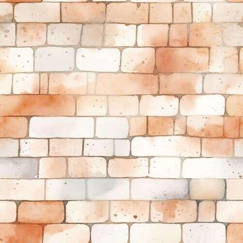 Orange and White Brick Wall with Watercolor Background Orange and White Brick Wall with Watercolor Background thumbnail
