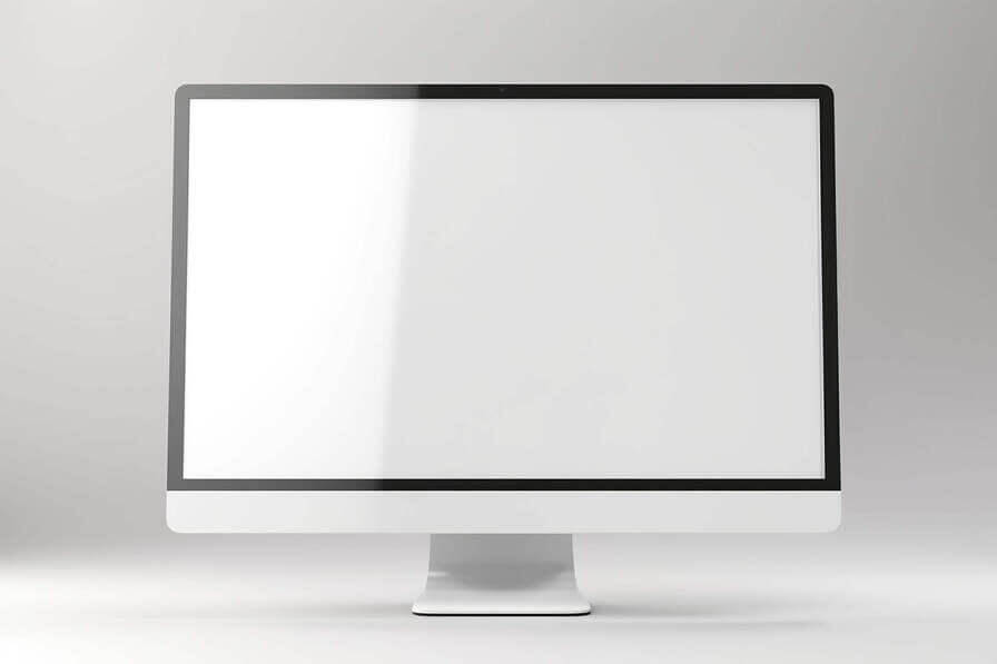 Download Blank Computer Monitor on Off-White Background Mockups Online ...