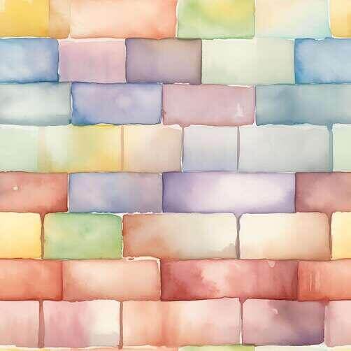 Colorful Watercolor Painted Bricks Seamless Pattern Colorful Watercolor Painted Bricks Seamless Pattern thumbnail