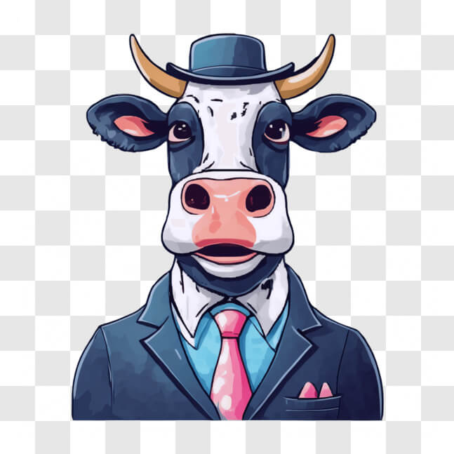 Download Elegant Cartoon Cow in Suit and Tie Cartoons Online - Creative ...