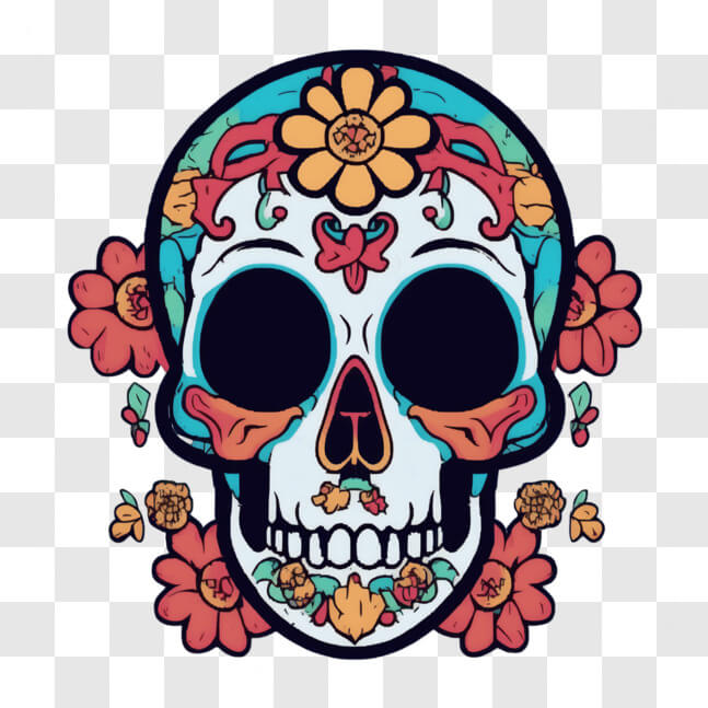 Máscara Calavera De Azúcar Día De Muertos Sugar Halloween Color Blanco