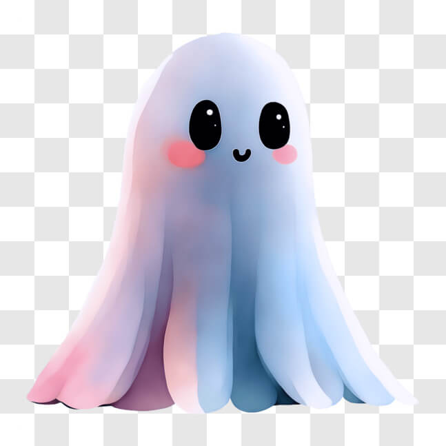 Download Cartoon Ghost with Pink and Blue Eyes on Black Background PNGs ...