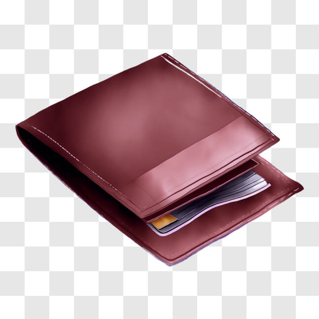Download Red Wallet with Two Credit Cards PNGs Online - Creative Fabrica