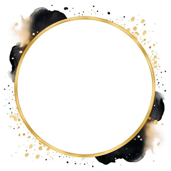 Download Black and Gold Circle Frame with Paint Splashes Backgrounds ...
