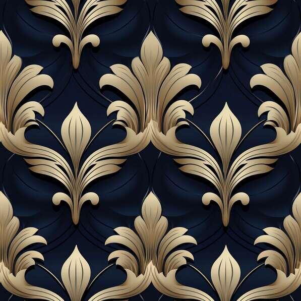 Download Gold and Black Floral Ornament Seamless Pattern Patterns ...