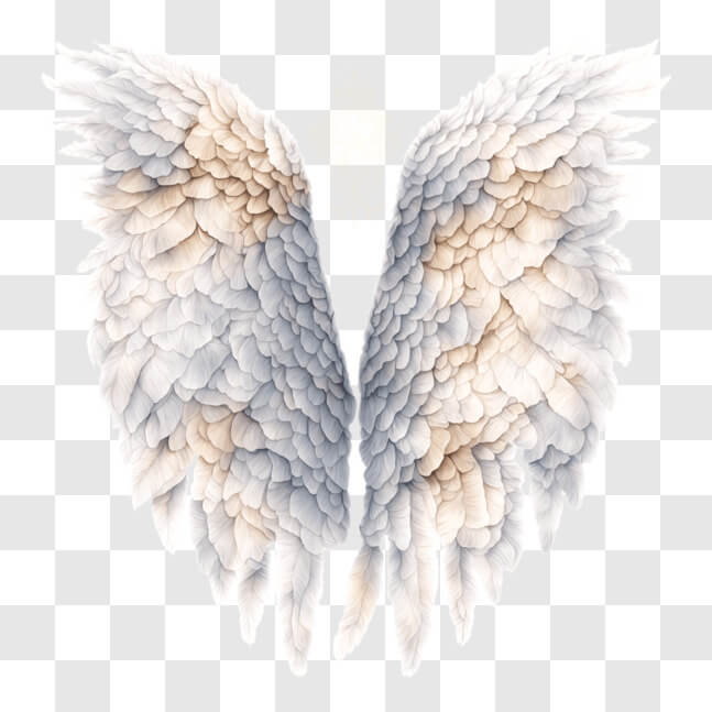 Download White Angel Wings with Gold-toned Design PNGs Online ...