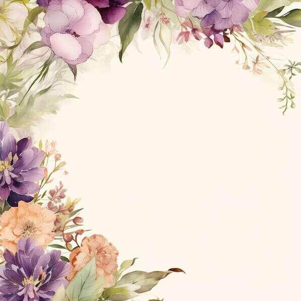 Download Watercolor Floral Frame with Purple, Pink, and White Flowers ...