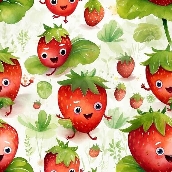 Download Cute Strawberry Pattern with Various Colors and Shapes ...