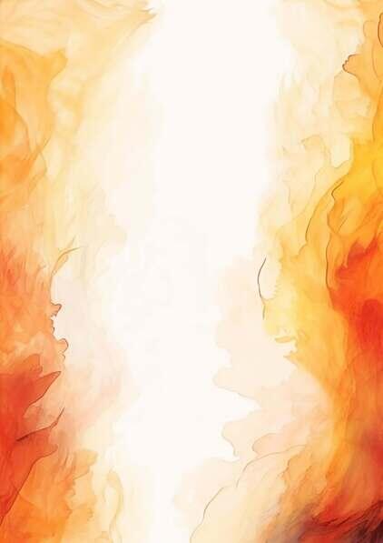 Download Abstract Orange and Yellow Flames Painting on White Background ...