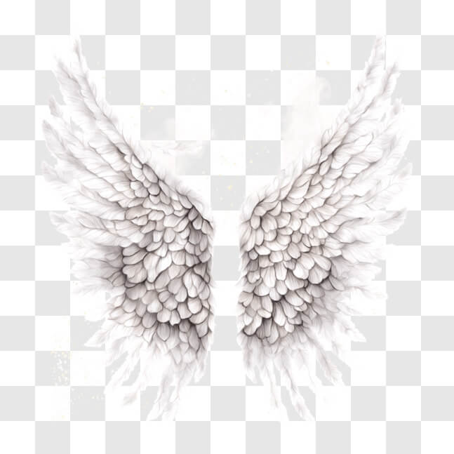 Download White Angel Wings on Black Background PNGs Online - Creative ...