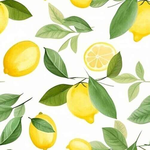 Download Seamless Lemon Pattern with Green Leaves and Branches Patterns ...