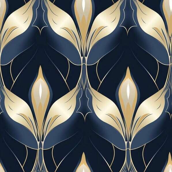 Download Seamless Gold and Blue Floral Pattern Design Patterns Online ...