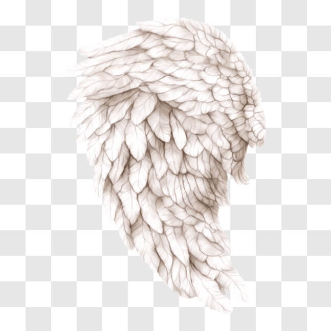 Download White Feathered Angel Wing on Black Background PNGs Online ...
