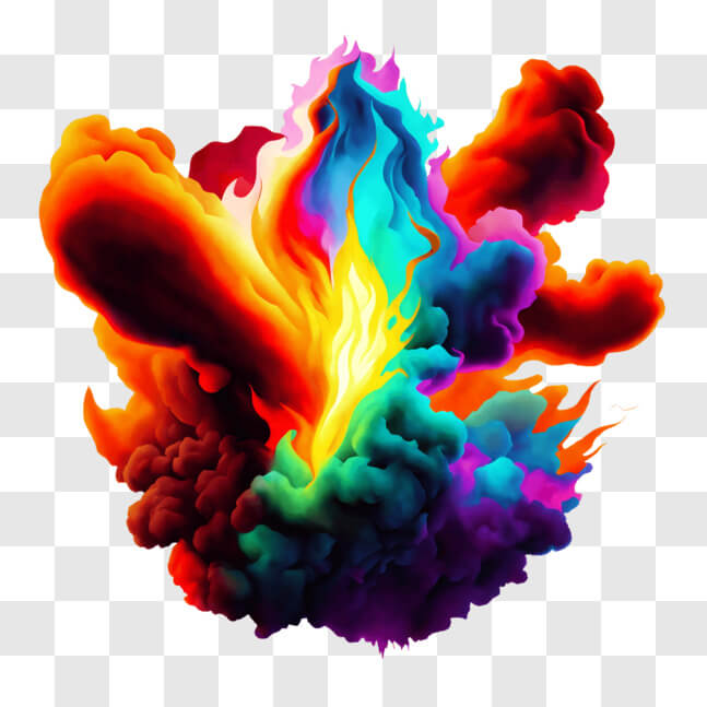 Download Colorful Abstract Fireball Painting for Social Media PNGs ...