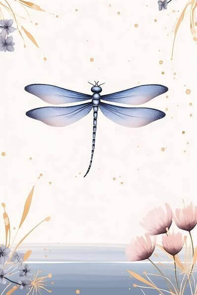 Download Blue Dragonfly and Pink Flowers in Nature Backgrounds Online ...