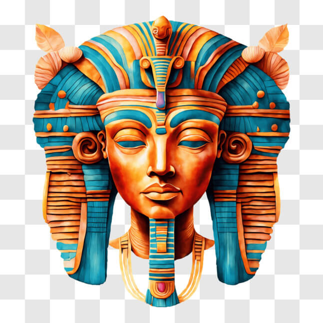 Download Vibrant Egyptian Headdress Artwork PNG Online - Creative Fabrica