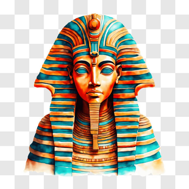 Download Pharaoh Tutankhamun's Portrait PNG Online - Creative Fabrica