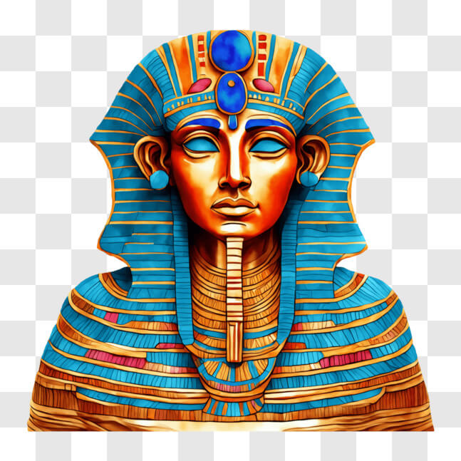 Download Ancient Egyptian Pharaoh Statue with Blue Eyes and Gold Hair ...
