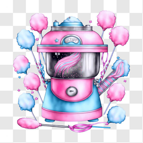 Download Vintage Cotton Candy Machine with Colorful Balloons PNGs ...