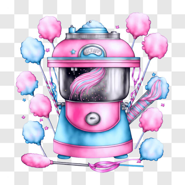 Download Colorful Cotton Candy Machine with Balloons PNGs Online ...