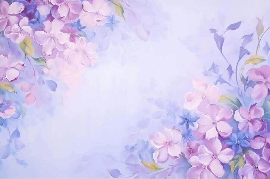 Download Abstract Painting of Purple Flowers on Blue Background ...
