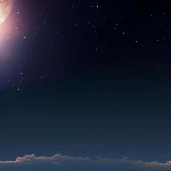 Baixe Lua e Planetas no Céu Noturno Backgrounds - Creative Fabrica
