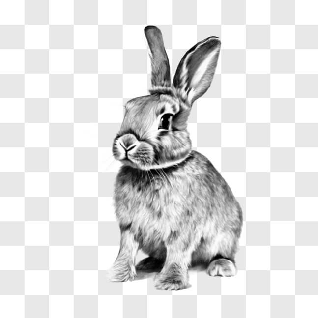 Download Curious Rabbit Drawing in Black and White Sketches Online ...