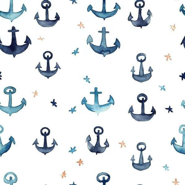 Nautical Pattern Download Nautical Themed Seamless Pattern with Anchors and Stars ...