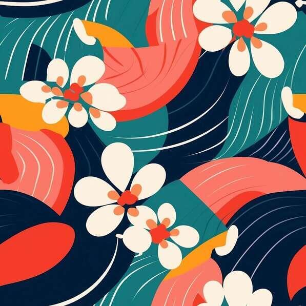 Download Colorful Abstract Floral Pattern with Red, Orange, and Yellow ...
