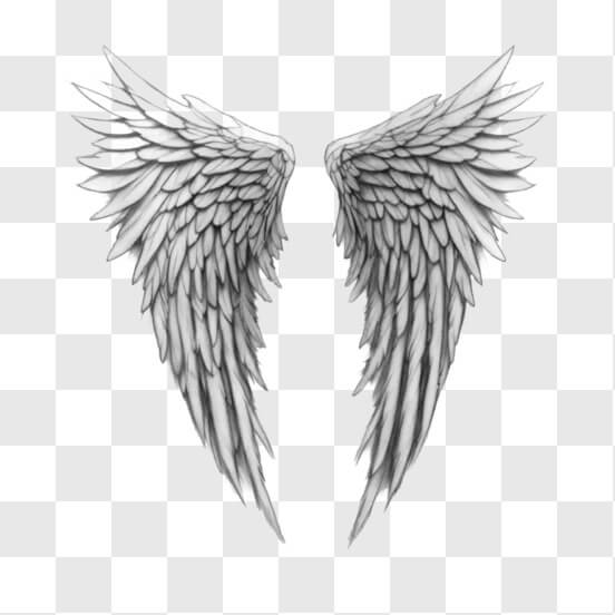 Download Black and White Angel Wings Tattoo Drawing Sketches Online ...