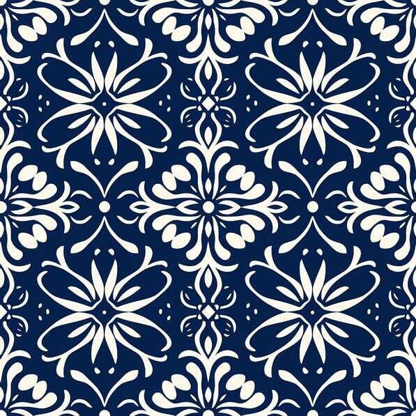 Download Ornate Blue and White Floral Tiled Pattern Patterns Online ...