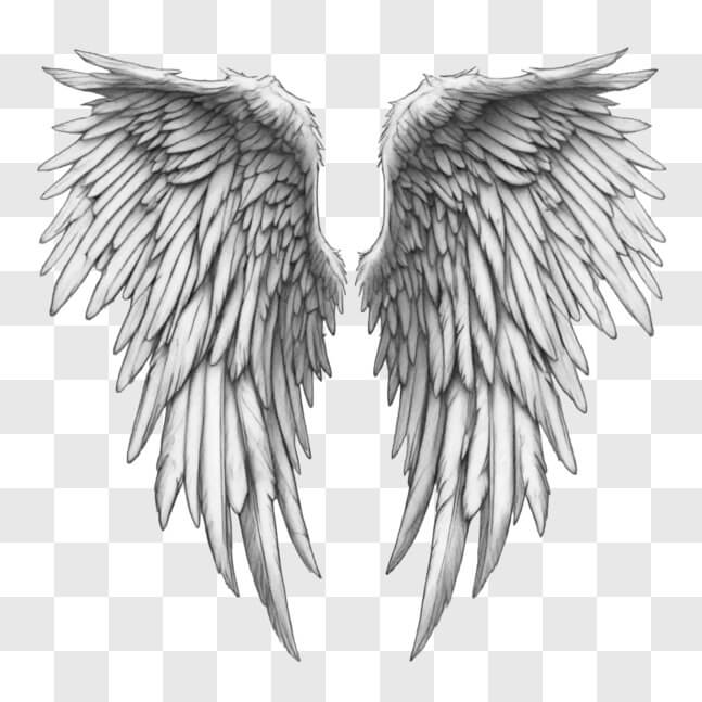 Download Black and White Angel Wings Tattoo Drawing Sketches Online ...