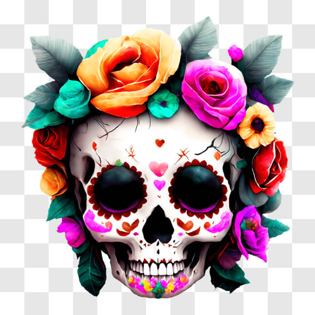 Download Colorful Sugar Skull for Dia de los Muertos (Day of the Dead ...