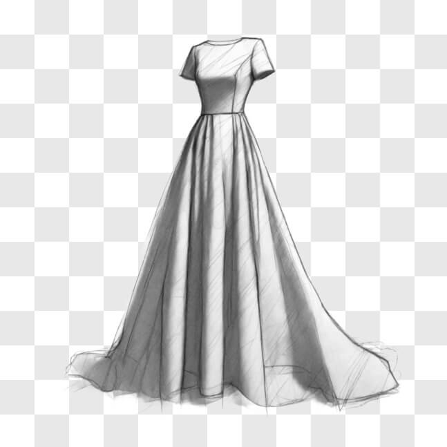 Download Fashion Sketch: Long Dress on Mannequin Sketches Online