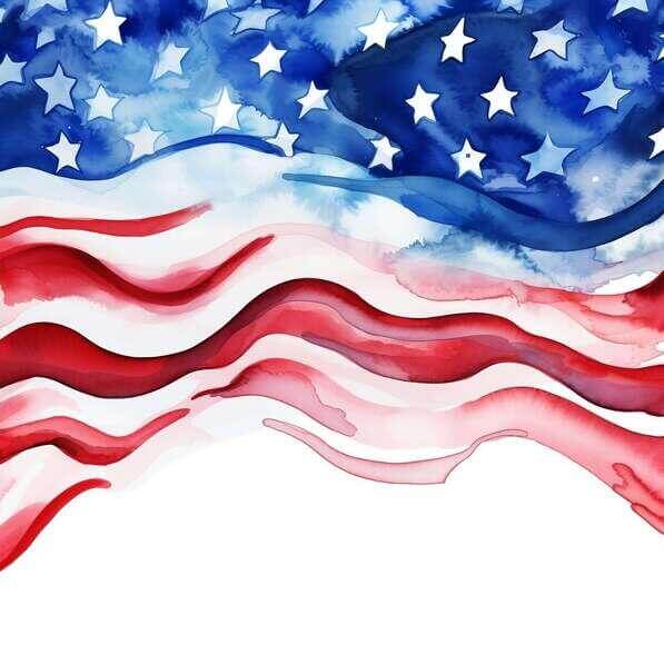Download American Flag Watercolor Painting with Stars and Waves ...