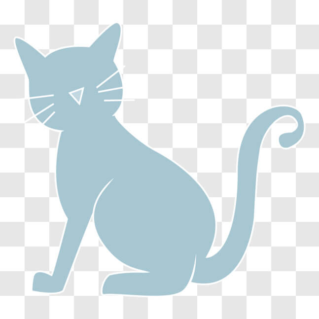 Descarga Silueta Decorativa de Gato Azul PNGs En Línea - Creative Fabrica