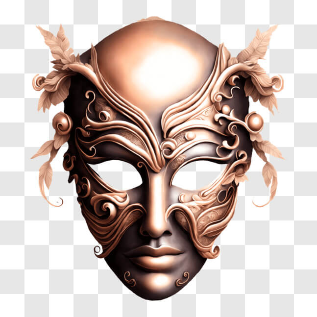Download Intricate Gold Masquerade Mask with Floral Designs PNGs Online ...