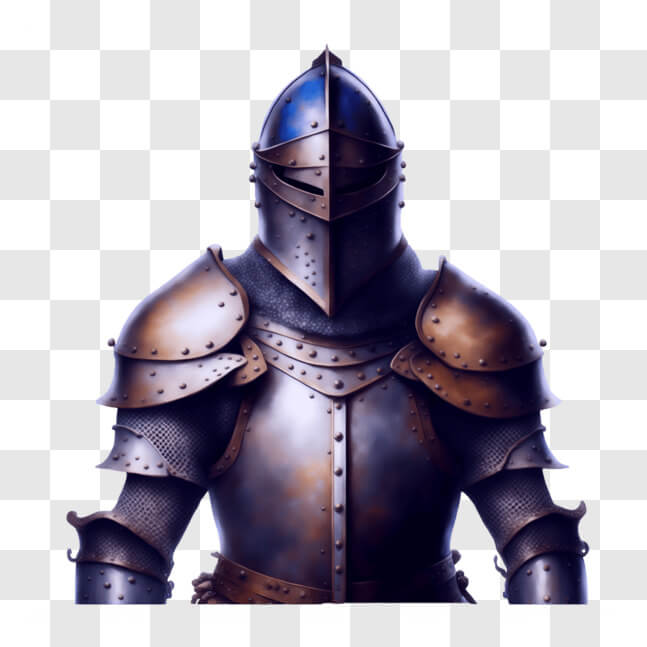 Download Medieval Knight in Armor with Raised Arms and Sword PNGs Online