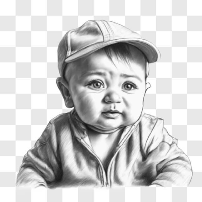 Download Artistic Drawing of Baby's Portrait Sketches Online - Creative