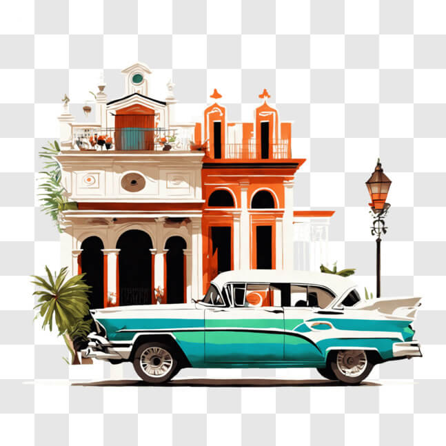 Download Classic Car Parked in Front of Old-fashioned Building PNGs ...