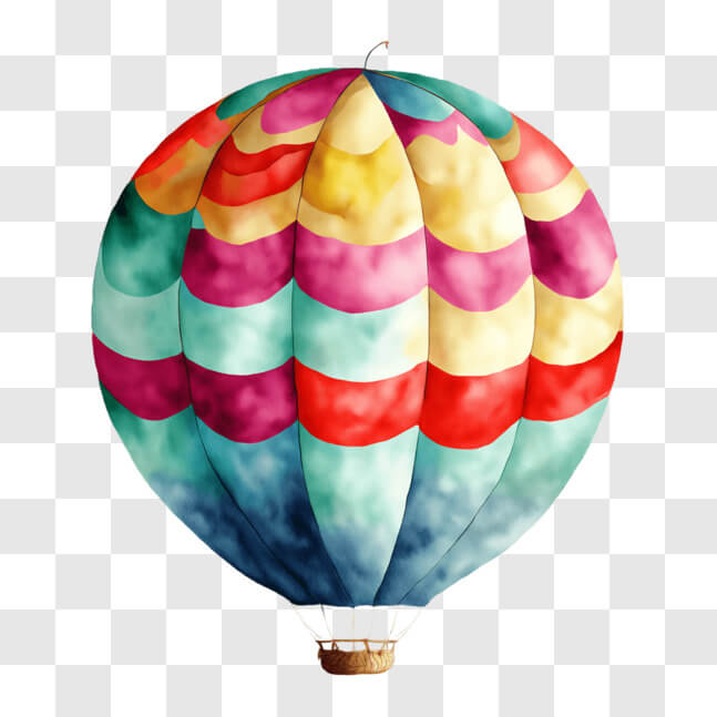 Download Colorful Hot Air Balloon Floating in the Sky PNGs Online ...