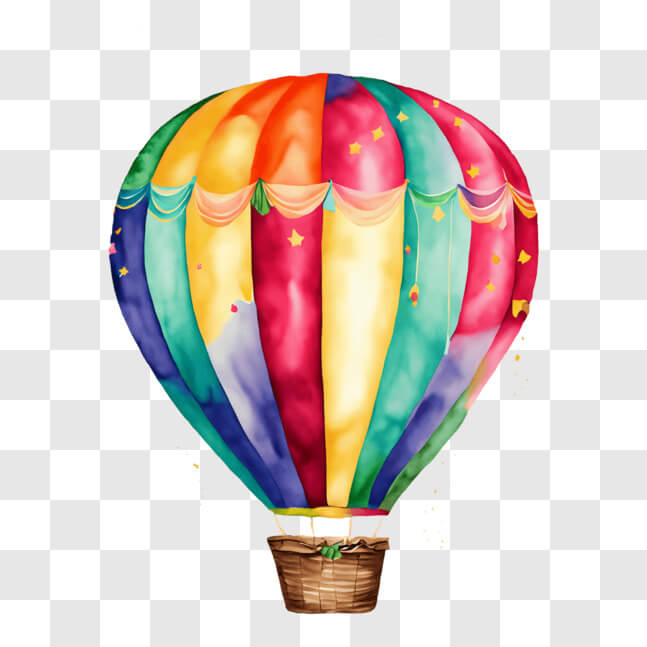 Download Colorful Hot Air Balloon Floating in the Sky PNGs Online ...