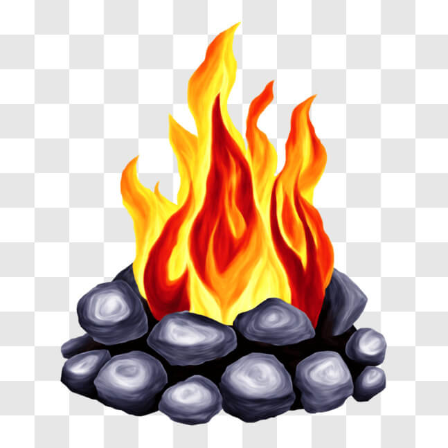Fire Rocks Png Download Fire Pit with Rocks and Flames PNGs Online - Creative Fabrica