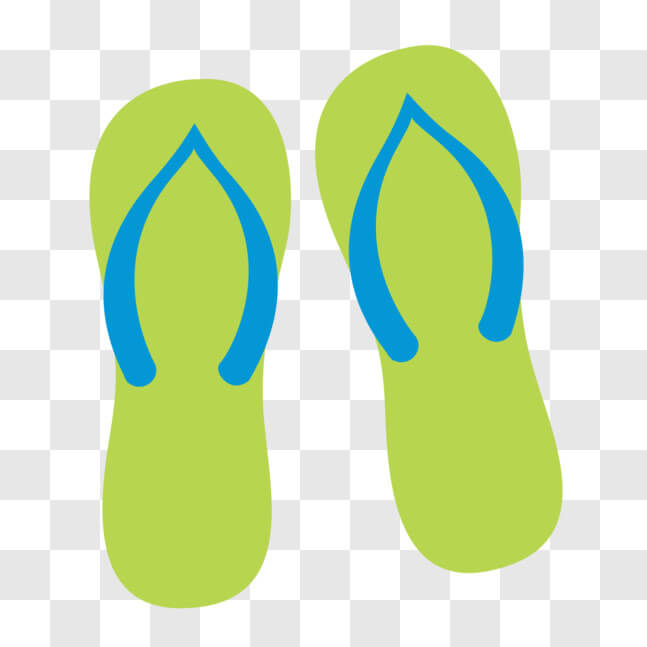 Download Pair of Green and Blue Flip-Flop Floppers PNG Online