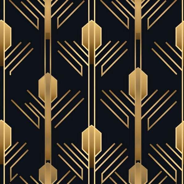 Download Abstract Art Deco Pattern in Black and Gold Patterns Online ...