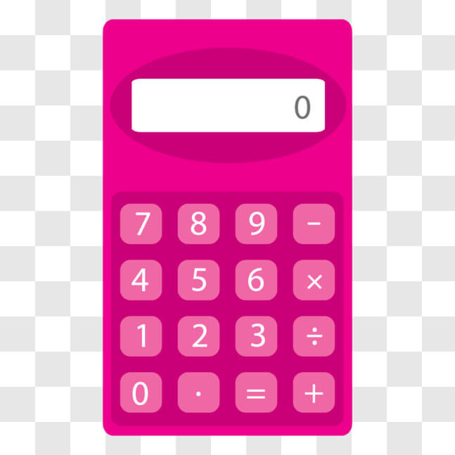 Download Pink Calculator with Number Zero Displayed PNGs Online ...