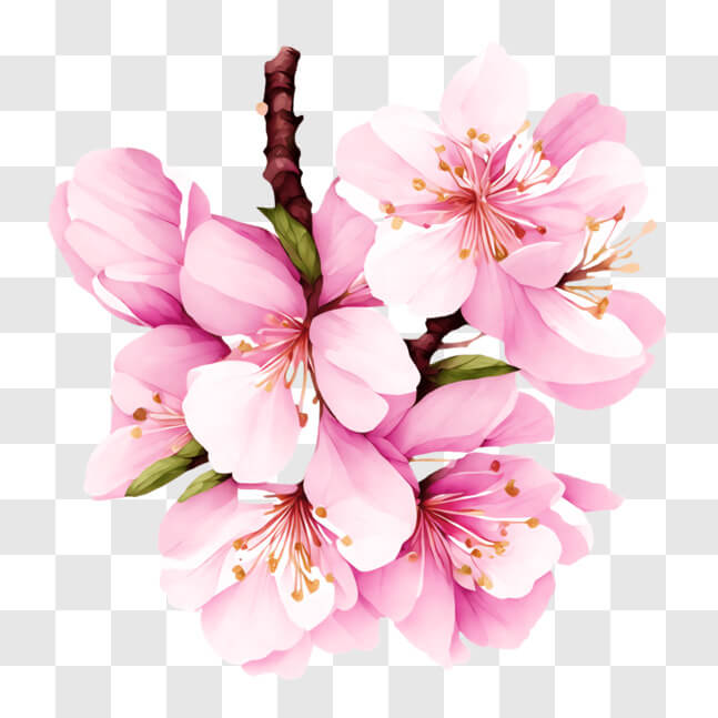 Download Cluster of Pink Cherry Blossoms in Spring PNGs Online ...